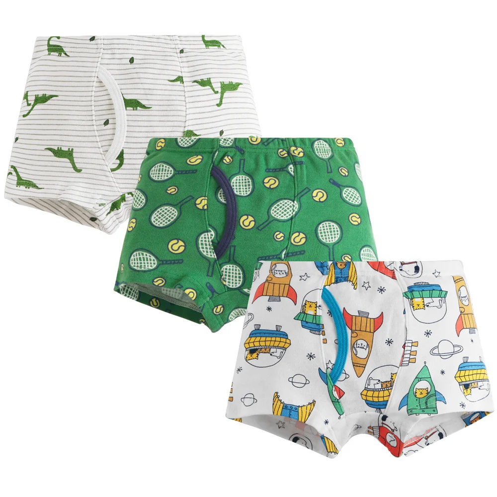 1/3/6 pcs Boys Boxer Briefs Sets 2025 New Kids Cotton Underwear Boy Underpants Teenager Dinosaur Print Soft Children Panties