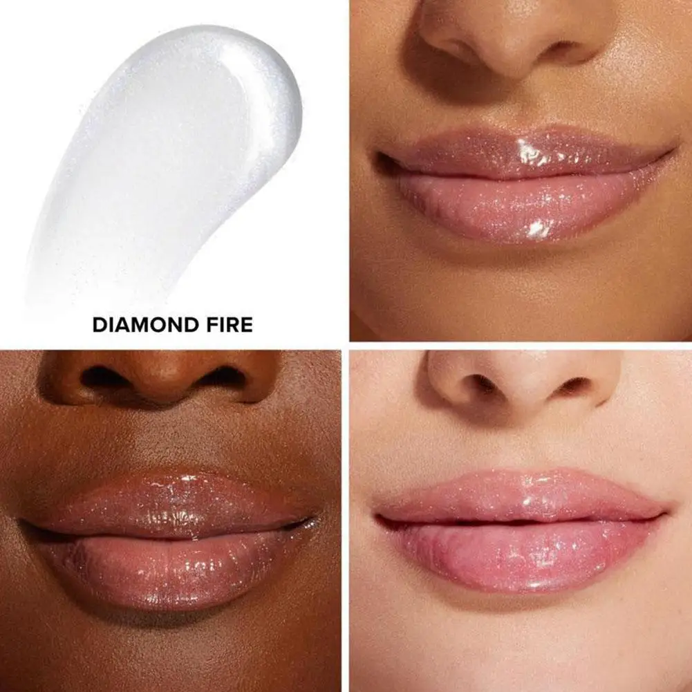 Conjunto de esmalte labial hidratante, injeção máxima de lábios, diamante gordo, fogo, ametista, cristal brilhante, desbotamento, linhas labiais, cuidados de clareamento
