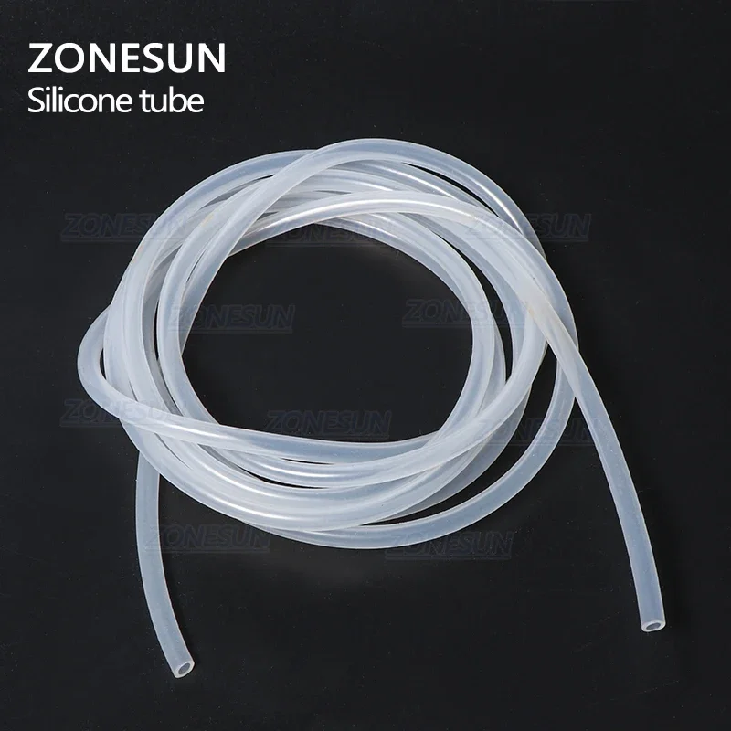 ZONESUN PJ-GZ3 طول 2 متر القطر الداخلي 3 مللي متر أنبوب السيليكون خرطوم مطاطي لآلة تعبئة الزيت العطري