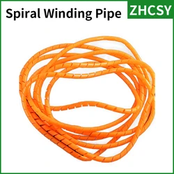 6/8/10mm Spiral Wire Wrapping Bands Organzier Cable Sleeve Winding Pipe Line Bundle Mangement Hose Tube Protection Cord Sheath