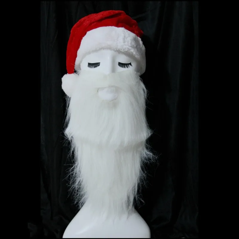 Christmas Decorations Santa Claus Beard White Long Beard Old Man Grandpa Beard (Shaggy Fabric) Cosplay Party Props