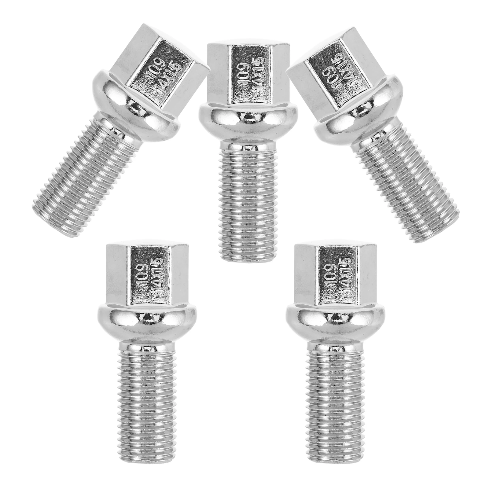 

5pcs 28Mm Wheel Bolts Chrome Automotive Screws Universal Conical Ball Seat Car Tire Bolts Dual Structure Anti Vibration Durable