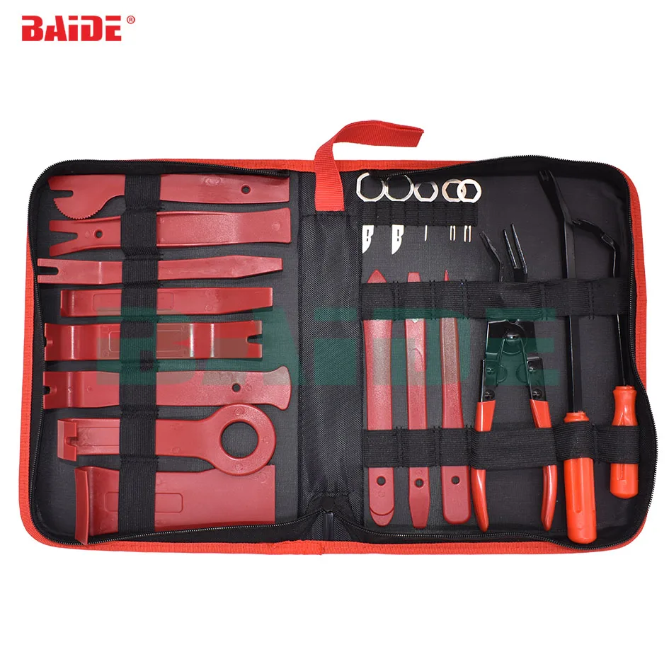 19 قطعة/المجموعة البلاستيك راديو السيارة الباب كليب لوحة الكسوة داش إزالة الصوت حدق أداة إصلاح أدوات السيارات