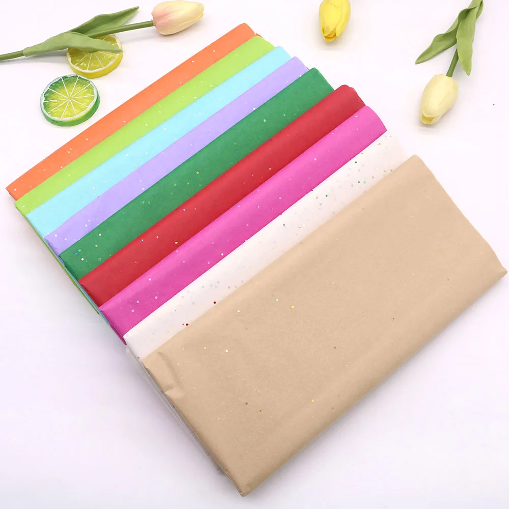 

10Sheets Tissue Paper Flower Gift Packaging Wedding Festive Party DIY Handmade Craft Decor Glitter Wrapping Papers Christmas