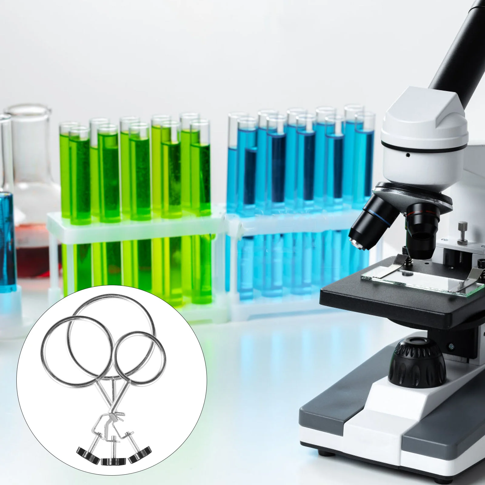 3 Pcs Corner Clamp Iron Ring Experimental Equipment Flasks Laboratory Stand Clamps Rings Vice