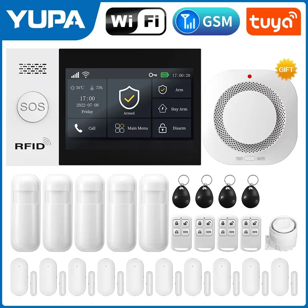 Tuya Smart Home Security-Protection Smart Life Alarm System PIR Detector Doors Detectors Alarm 2G/4G 433Mhz GSM Wireless