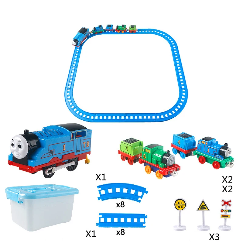 Thomas The Tank Engine And Friends Anime Kawaii Puzzle Electric Light Music Thomas Train Track Toy Magnetic Kid Christmas Gift