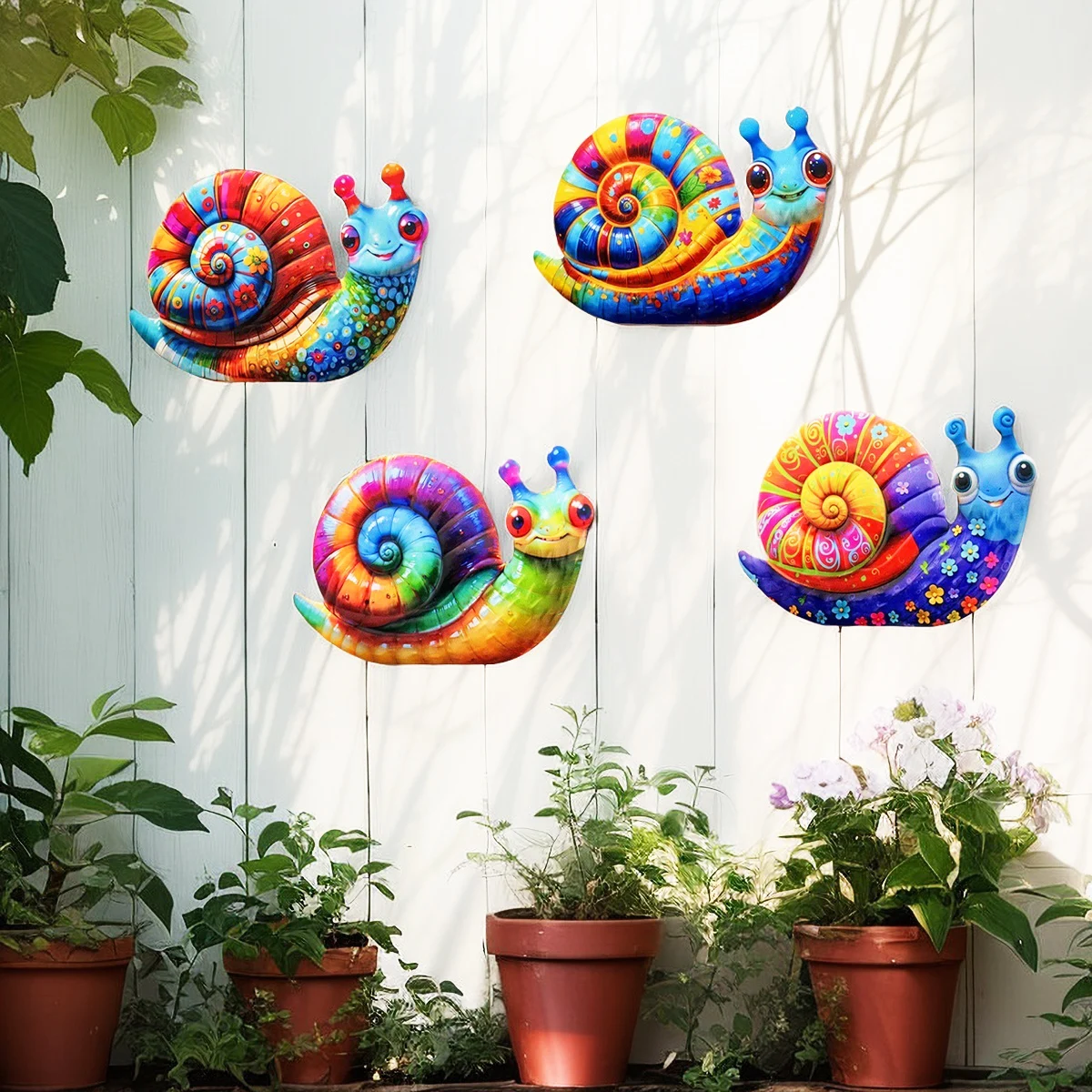 ศิลปะโลหะ Snail Wall Decor เหล็กที่มีสีสัน Art Snail ประติมากรรม Snail แขวนเครื่องประดับสําหรับ Outdoor Home Office Yard Garden งานแต่งงาน
