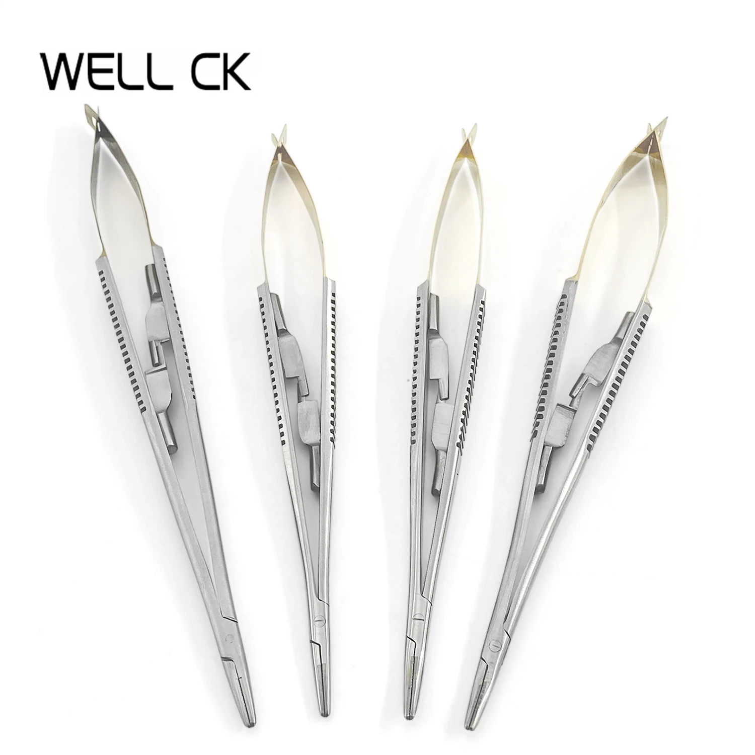 

Straight/Curved Castroviejo Needle Holders with Lock Needle Holding Forceps 14cm/16cm Microsurgery Instruments Dental Forcep