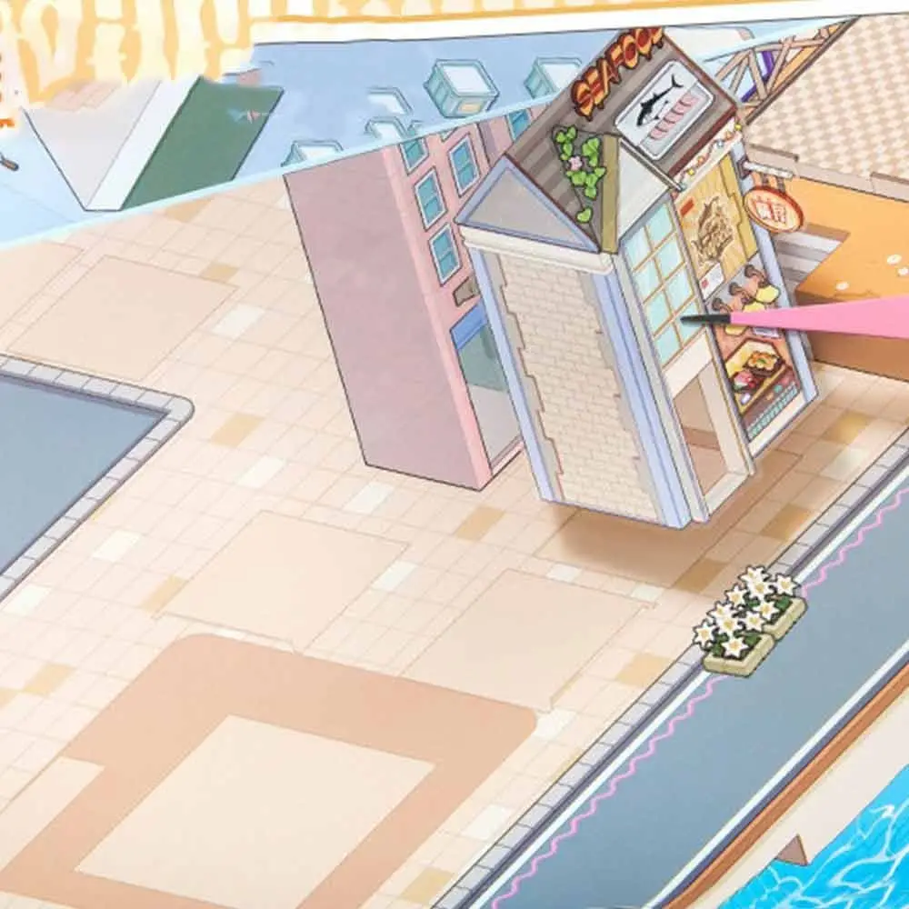 Street View Series Miniature Collection Stickers PET Sticker Paper Scrapbooking Material Landscaping Stickers Cartoon