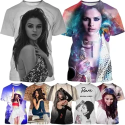 Sexy Actress Singer Selena Gomez 3D Printing Men's Short-sleeved T-shirt Hip-hop Unisex Casual Round Neck Sports T-shirt Top