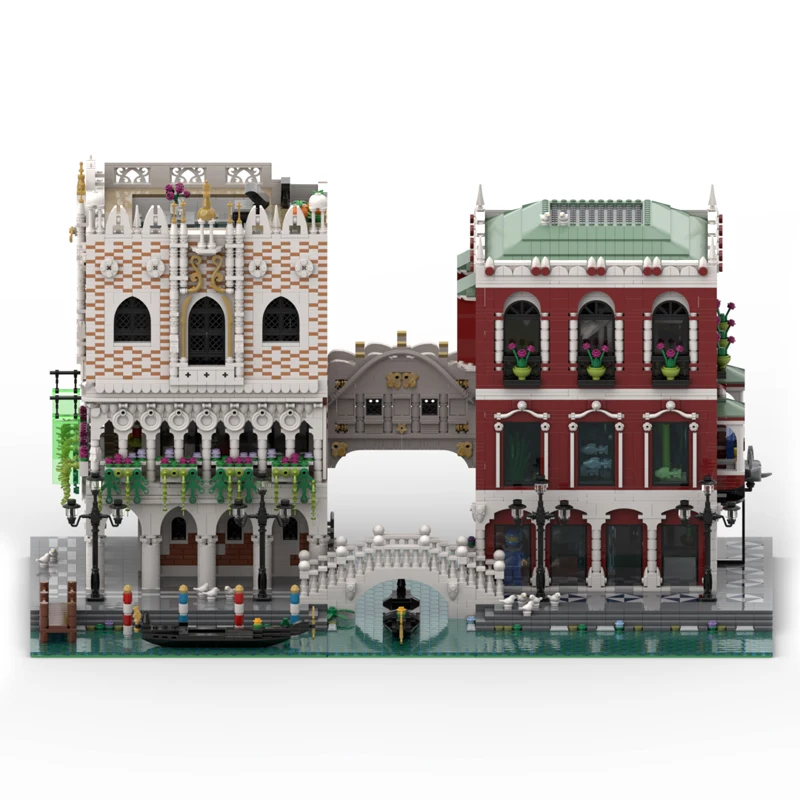 MOC Venice palestre modulari Street View Building Blocks ponti fai da te appartamento architettura mattoni educazione giocattoli per bambini regali