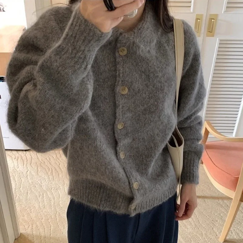 

Вязаный свитер, женские кардиганы, новый вязаный свитер с длинным рукавом и отложным воротником, кардиган, женские топы, трикотаж, женская одежда Q1079