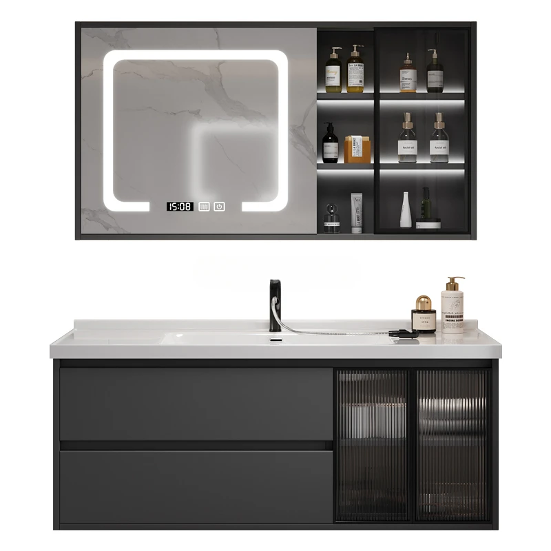 Shelves Faucet Glass Bathroom Cabinet Locker Closet Floor Lithops Bathroom Cabinet Storage Home Furniture DQ