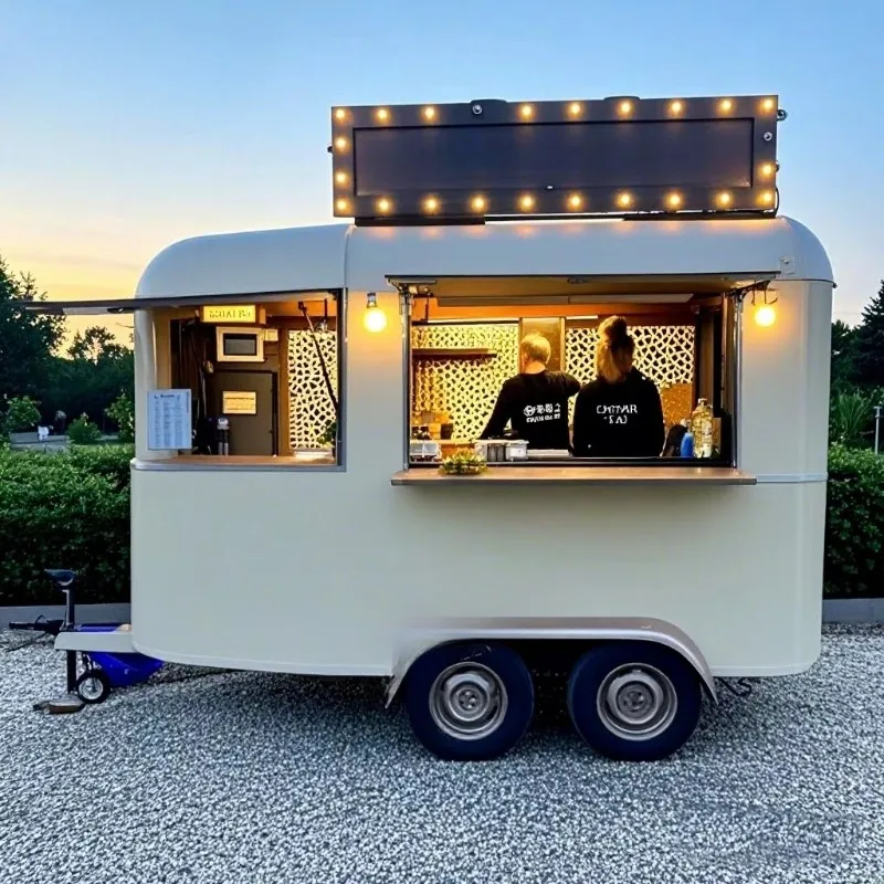 Fabricante de Food Trucks, Remolque Totalmente Equipado, Cocina Móvil, Estación de Pizza, Hamburguesas y Helados, Food Truck Estándar de Acero Inoxidable