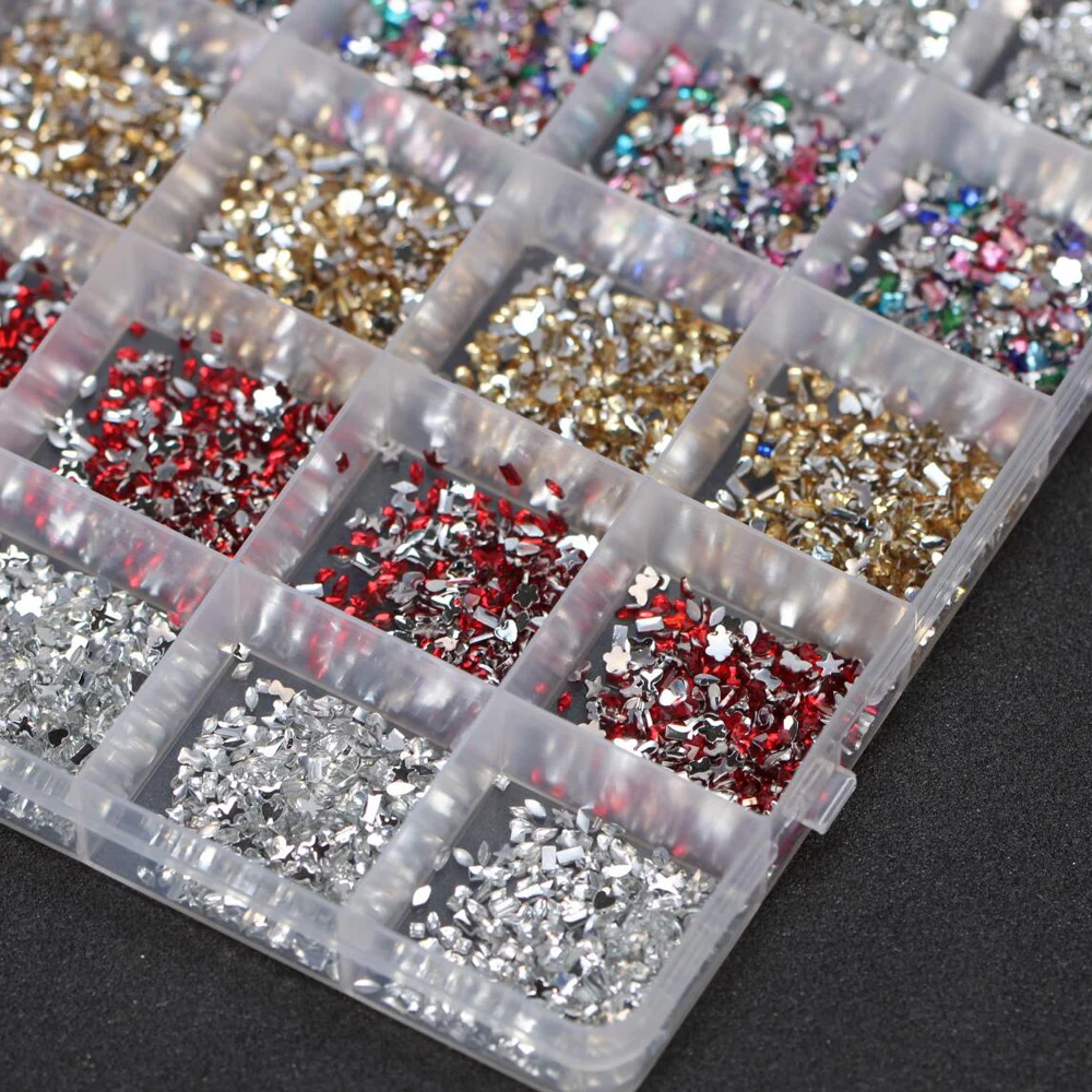 24 grades com parte traseira lisa mini strass pingente de unha estrela colorida/butterlfy/coração/redondo gemas de cristal de unhas diy suprimentos de unhas diamantes
