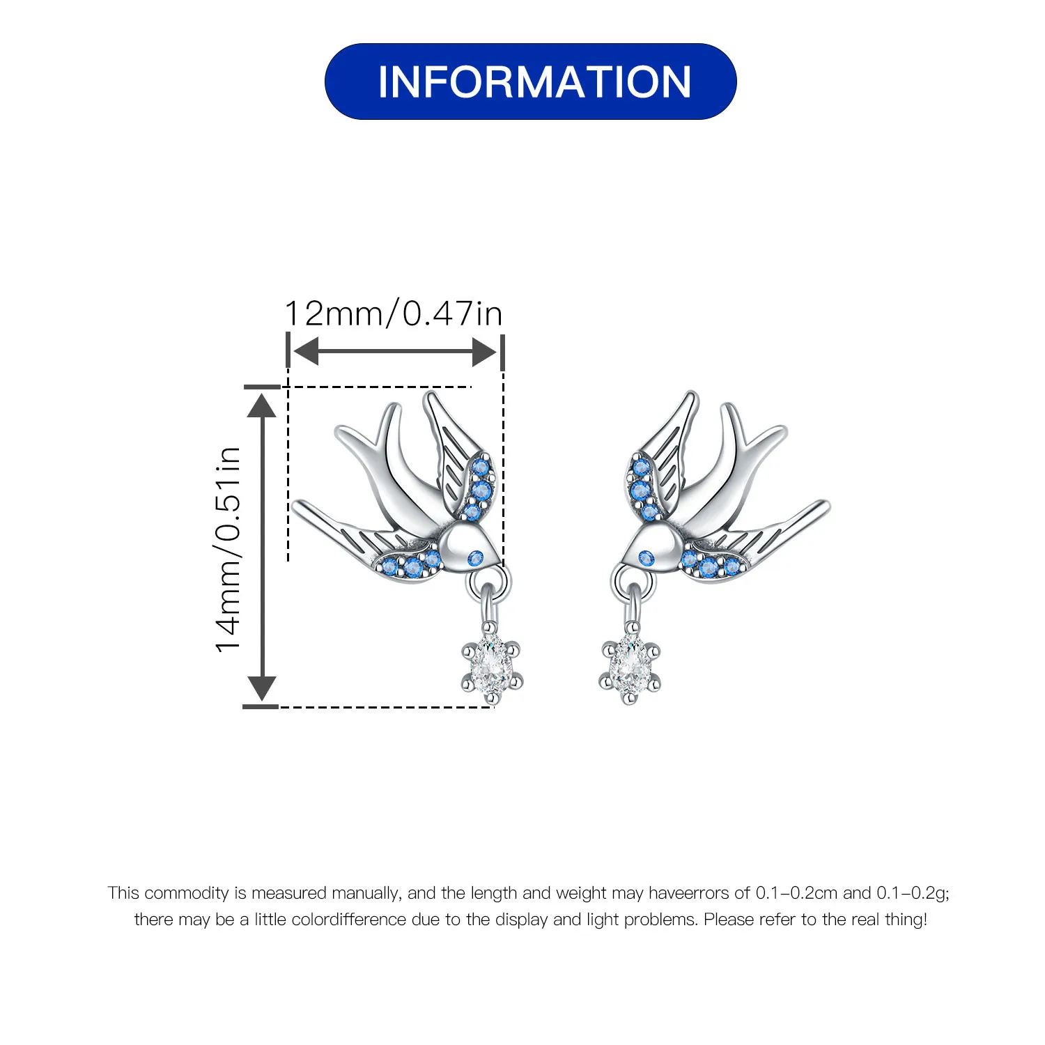 Pendientes de plata esterlina 925 para mujer, aretes con forma de búho y pájaro, de circonita, para uso diario, accesorios de joyería, regalos finos para fiesta