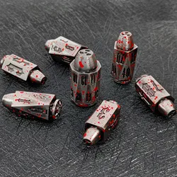 Metal Bullet Dice para Role Playing Game Players, Bullet Shape Design, DND Dice, rpg dice