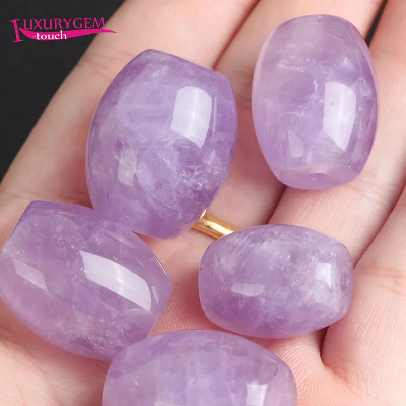 12x16mm Natural Lavender Color Amethysts Crystal Stone Smooth Column Shape DIY Loose Beads Jewelry Accessories 1Pcs wk503