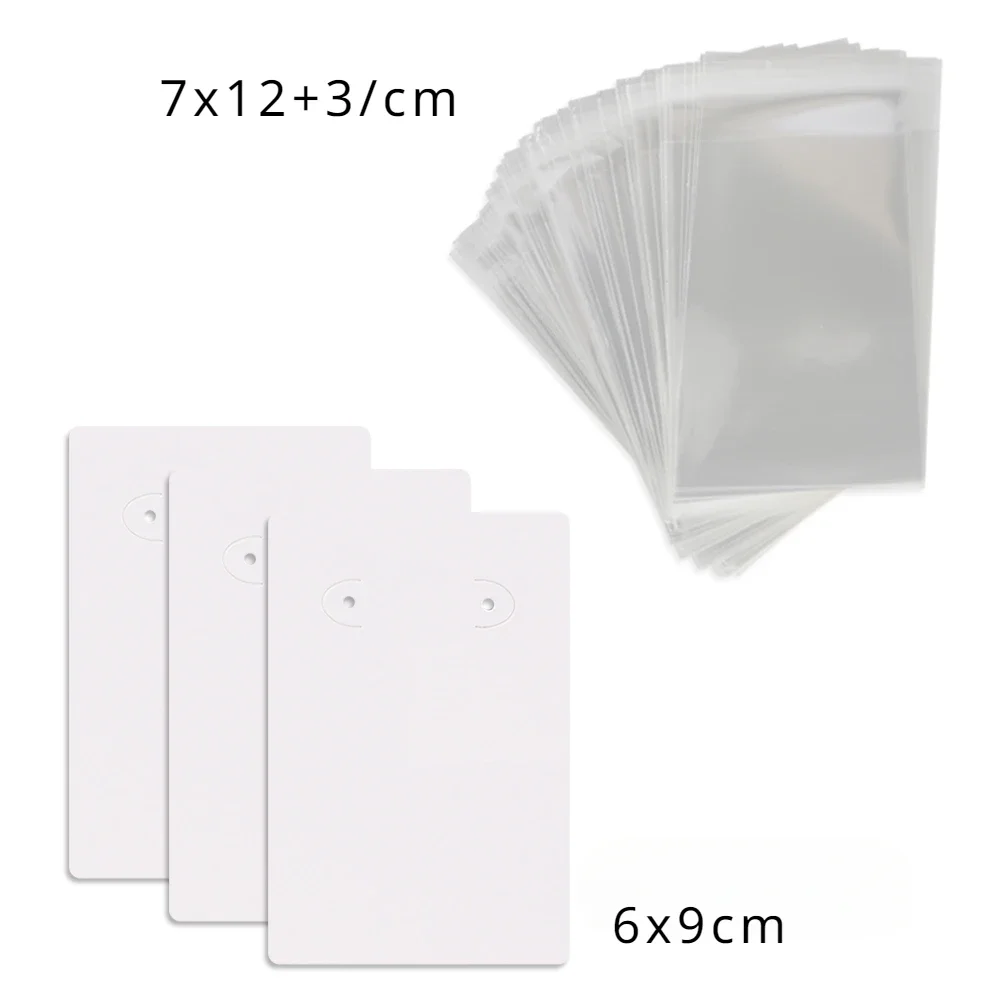 50 Pcs 6X9cm New Pattern Rectangle Earrings Jewelry Display Kraft Paper Card With Or Without Bags Wholesale Packaging Supplier