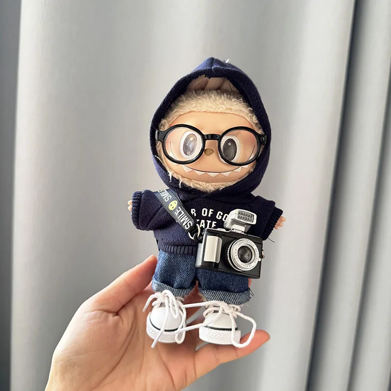 

17cm Labubu I II Idol Dolls FEAR Hoodie Set Cute Mini Plush Doll'S Clothes Korea Kpop Exo Idol Dolls DIY Accessories Gifts