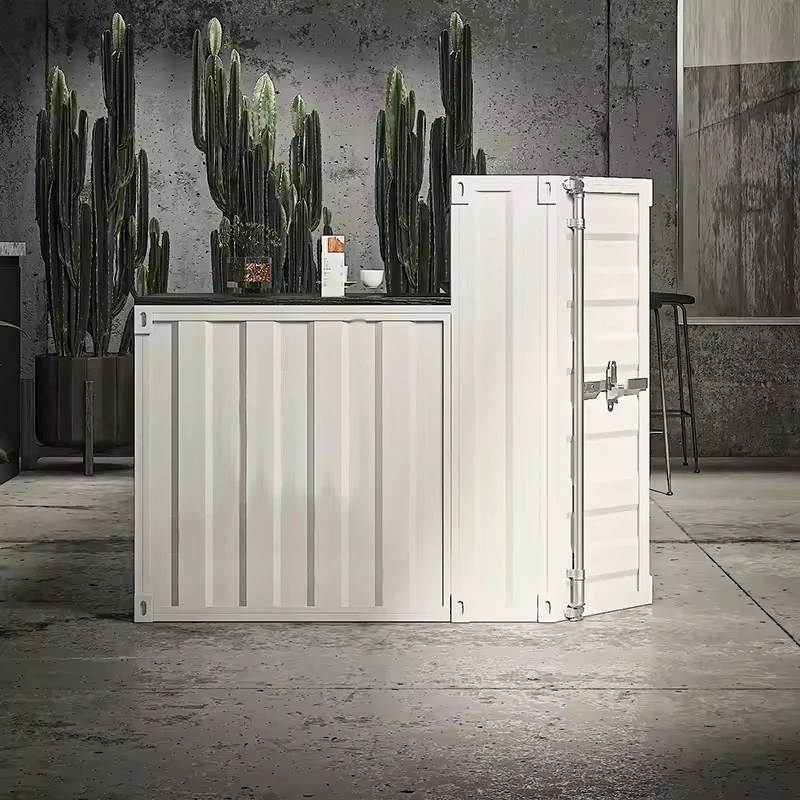 Sliver Hardcore Industrial Style Reception Desk Bar Salon Restaurant Customize Reception Desk