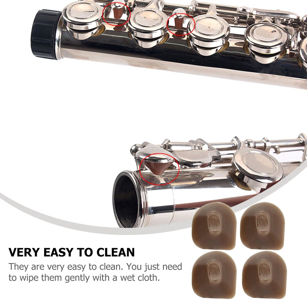 

5pcs Flute Button Pads Mute Pads Flute Buttons Small Size Easy Clean Replacement Kit Musical Parts Accessories