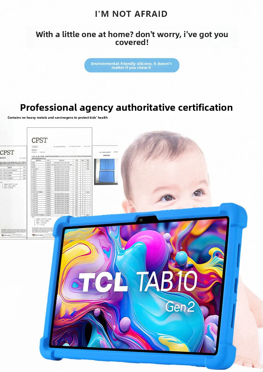 Silikonhülle für TCL TAB 10 Gen2 10,4 Zoll Tablet Stoßfeste Schutzhülle mit Ständer TPU Vollständiger Fallschutz – Detail 4