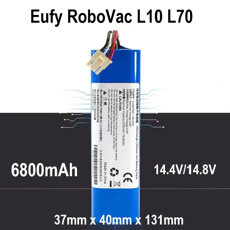 6800mAh 14.4V Li-ion Battery For Anker Eufy Robovac L10 L70 Robot Vacuum  Cleaner Accessories Spare Parts T2190G21 T2190 S90 X90