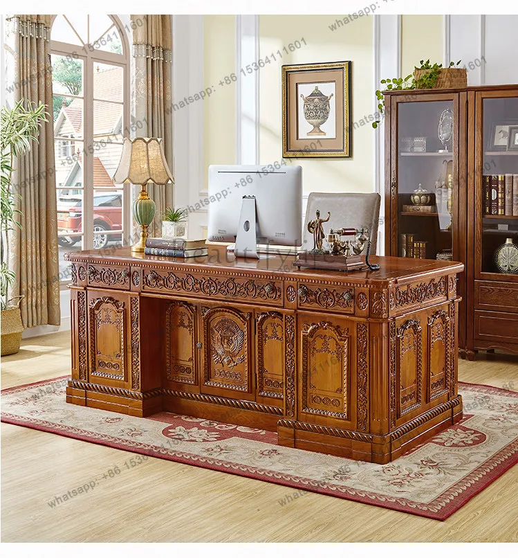 

Американский письменный стол из массива дерева, большой представительский стол, компьютерный стол