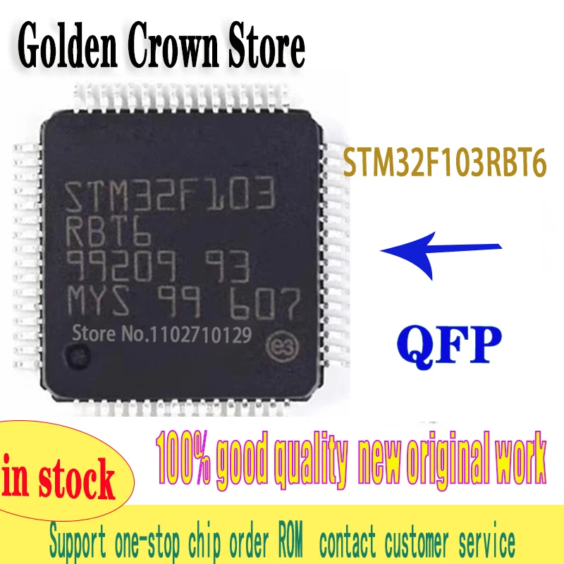 10pcs/lot  STM32F103RBT6 LQFP64 STM32F103 QFP64  32F103RBT6 32F103 ARM   work New original In Stock