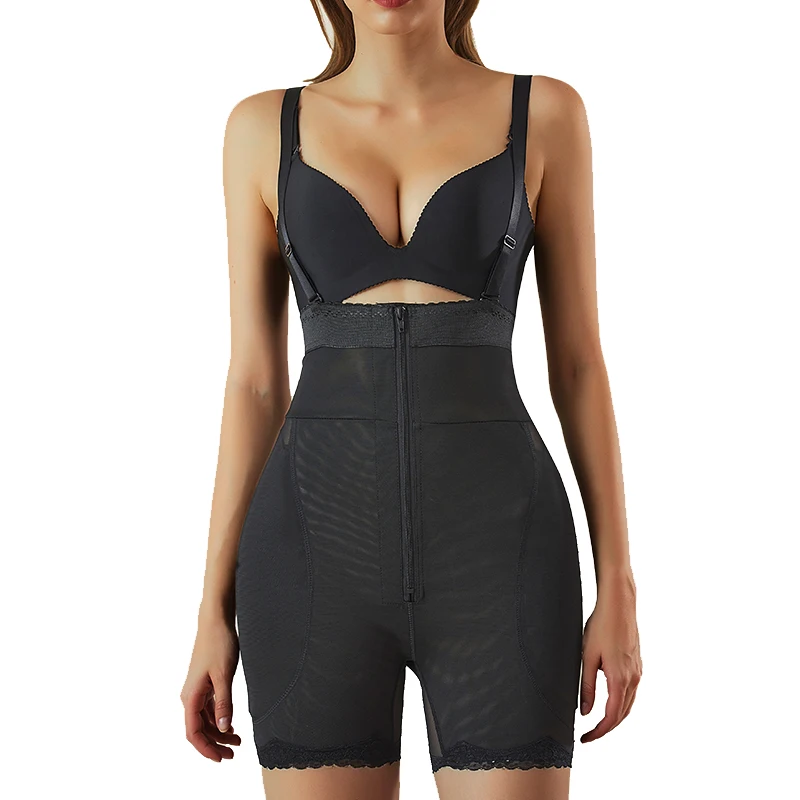 

High Waist Hip Lifting Shoulder Strap Fake Butt Shaping Panties Zipper Women Sexy Abdominant Buttocks Suspenders With Hip Pads