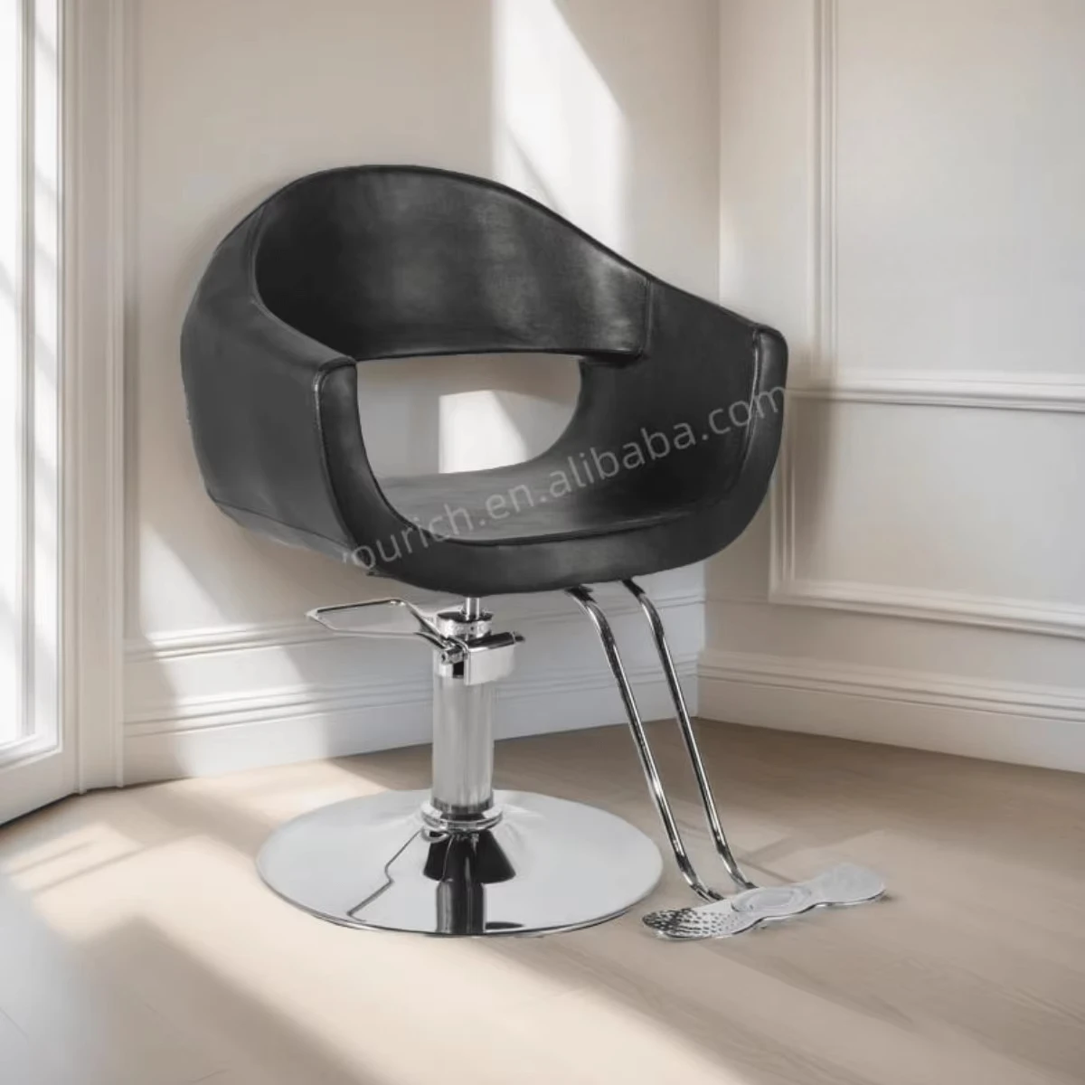 

Черное классическое парикмахерское кресло, женское кресло для укладки, вращающееся на 360 градусов кресло для салона красоты
