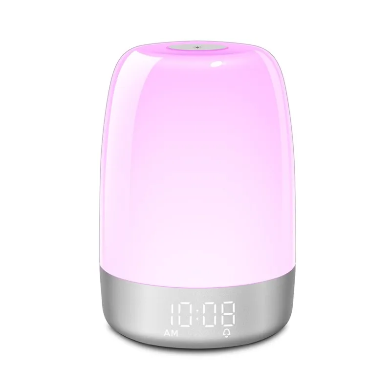 K-star New Alarm Clock Wake-up Light Simulates Natural Sunrise Bedside Light LED Colorful Ambient Night Light Hot Sale 2024