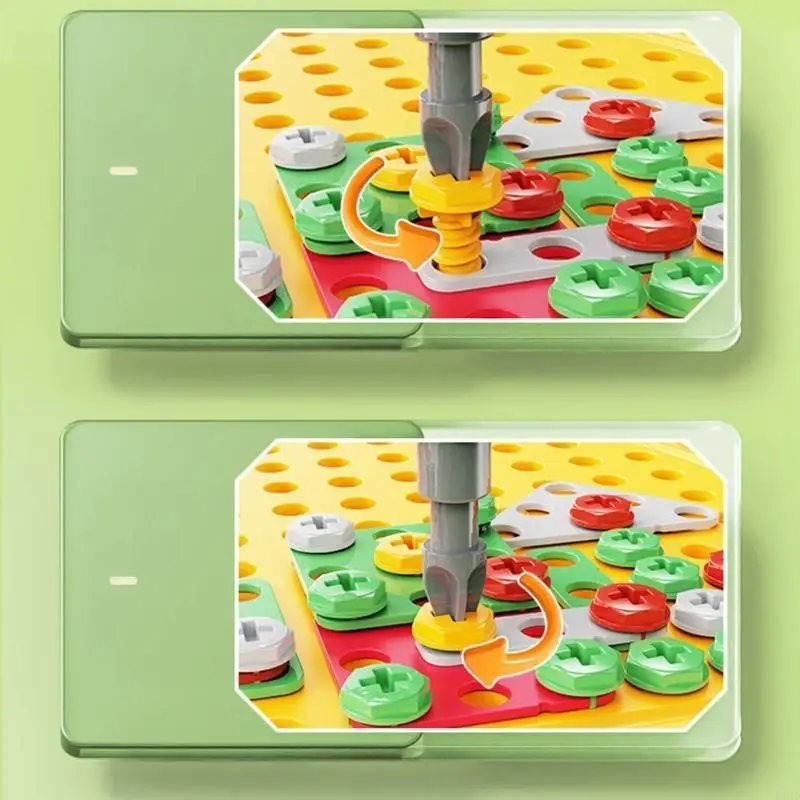 F62D DIY kreativ Puzzlespielzeug für Kinder Jungen Bohrerschraube Demontagespiel Spielzeug