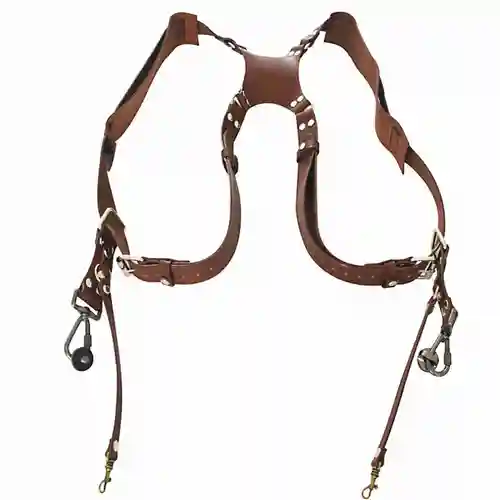 Accesorio de arnés de correa de hombro para cámara digital de doble hombro con remache de cuero doble ajustable