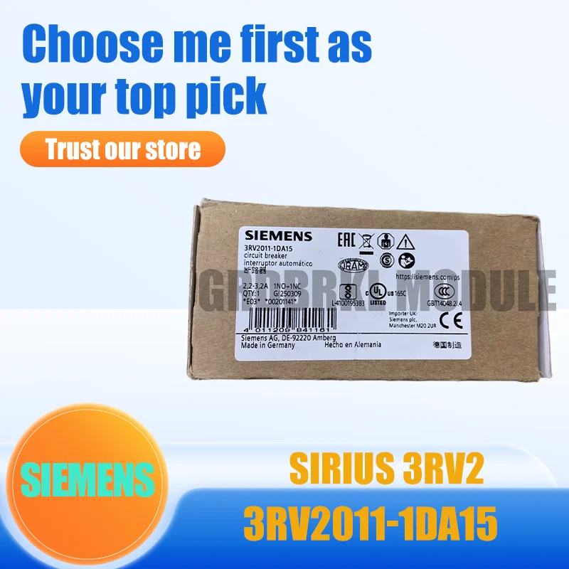 

New Original SIEMENS 3RV2011-1DA15 Motor Protection Circuit Breaker 1.4-2A