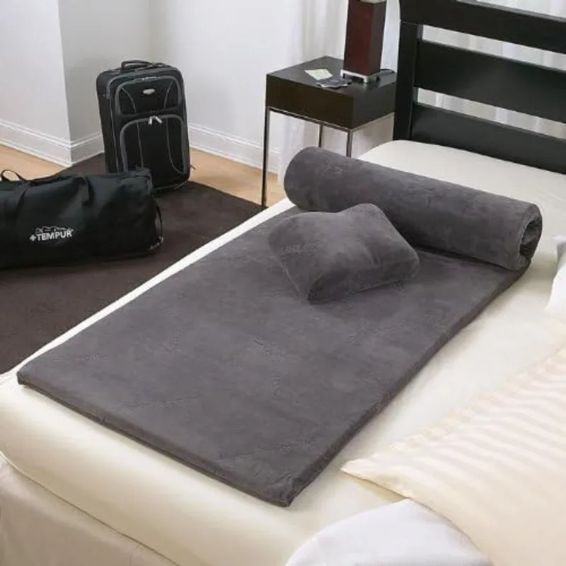 Set-Includes Travel Size Neck Pillow, Mattress Overlay, and Carry Bag