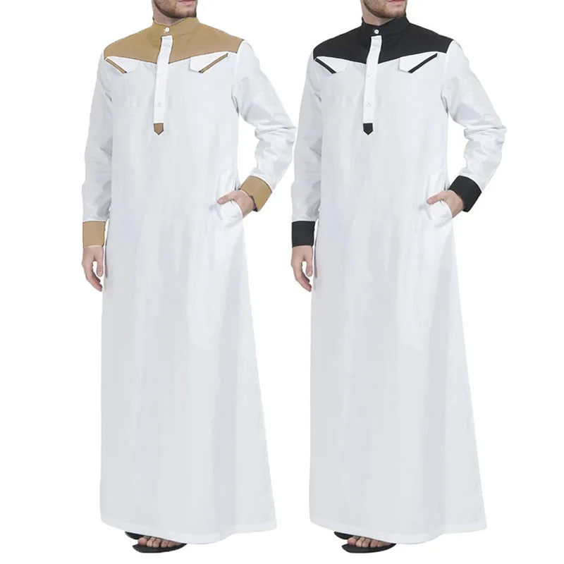 

Мусульманская мода JubbaThobe Kanzu, мужская мусульманская одежда, исламское платье Абая из Саудовской Аравии, арабские халаты для мужчин