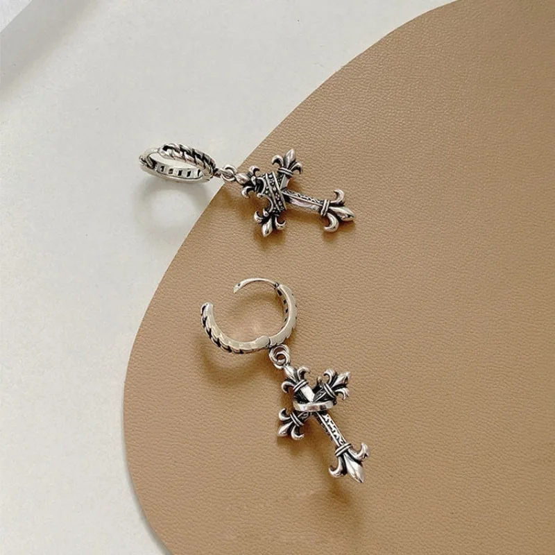 

Retro cross earrings for women, personality trendy temperament old ear buckles, versatile ear jewelry earrings wholesale