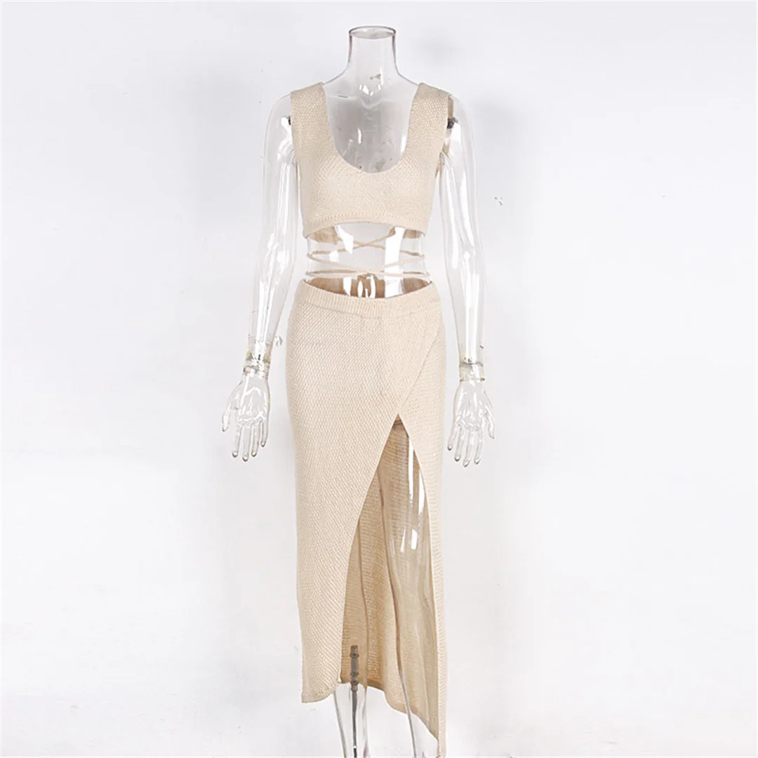 S - XL Wickelkleid mit hohem Schlitz, gehäkelt, gestrickt, Strandtunika, Strandkleid, Strandmode, Damen V4583 – Detail 9