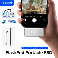 ORICO FlashPod 1TB MINI SSD portátil magnético hasta 2000 MB/s ProRes con enchufe directo para iPhone 15 16 Series, tabletas, portátiles