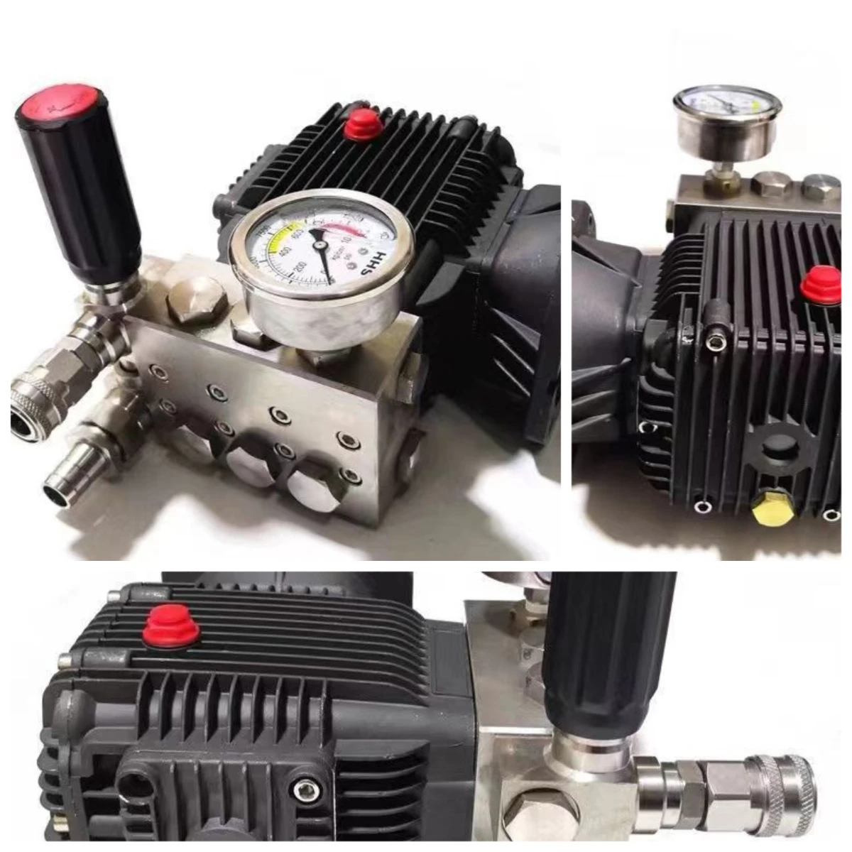 Stainless Steel High Pressure Plunger Pump Head Pure Copper National Standard Ultra High Pressure Commercial Car Washing