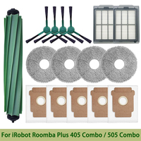 For iRobot Roomba Plus 405 Combo / 505 Combo Robot Vacuum Spare Parts Main Side Brushes Mop Cloths Filters Dust Bags Accessorie