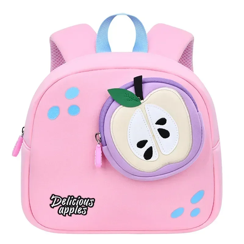 Desenhos animados Apple School Bags, Kindergarten Kawaii Mochila para Meninas e Meninos, Mochilas Infantis, Toddler Children Bag