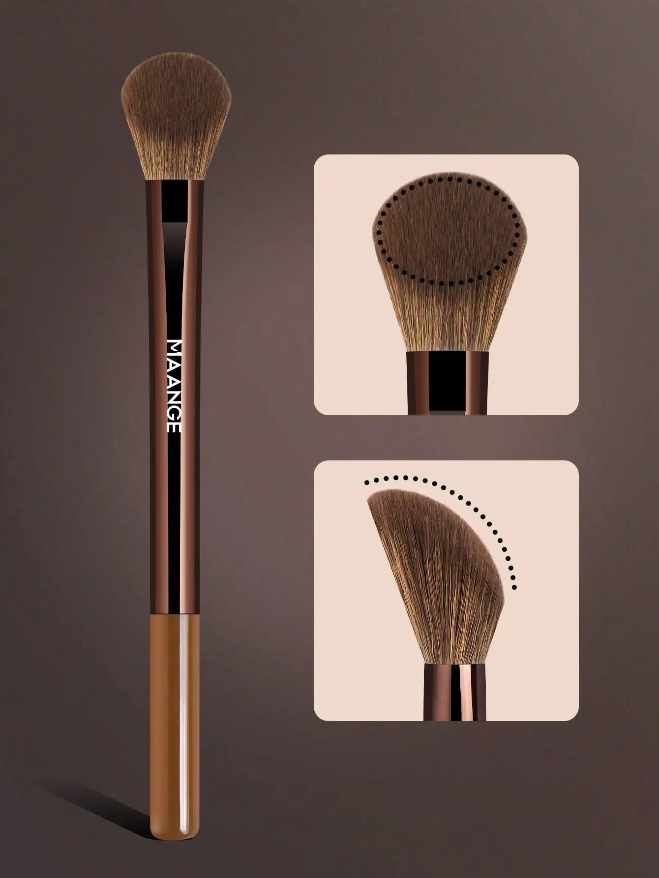 

MAANGE 1pc Soft Professional Dual-Ended Foundation Brush, Travel Makeup Brush Suitable For Liquid, Cream And Powder Products, Can Be Used For Stippling And Blending, Made Of Gentle Fibers, Skin-Friendly For Daily Facial Makeup, An Ideal Gift For Women And