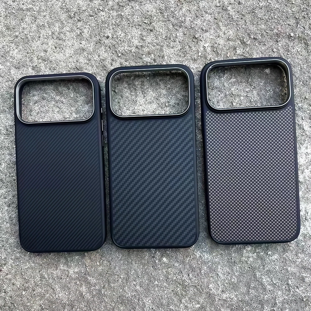

Real Carbon Fiber Case for iPhone 17 Pro/ 17Pro Max for Magsafe case Magnetic Aramid Fiber Tpu Edge высокое качес