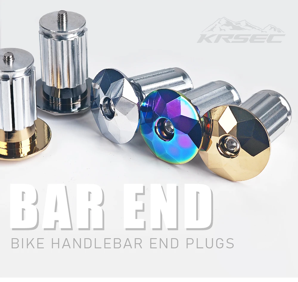 KRSEC1 Paar Mountainbike-Lenkerendstopfen aus Aluminiumlegierung, Lenkerendkappen für BMX, MTB, Fahrradgriffabdeckungen, Fahrradzubehör – Detail 1