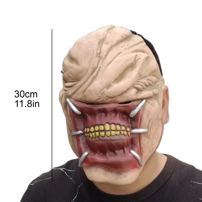 Fierce Ghost Grind Monster Mask Latex Scary Cosplay Props For Adult Halloween