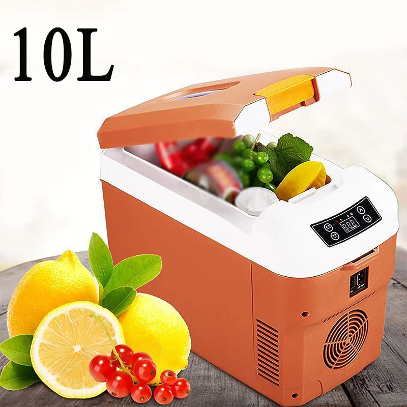 10L Mini Refrigerator Cold & Warm Dual-purpose Portable Outdoor Food Drinks Cooler Fridges with LED Smart Display DC12V 24V 220V